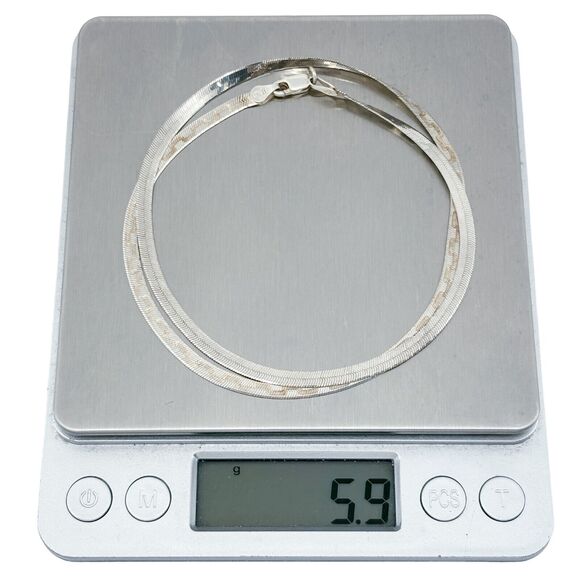 Vintage Italy IBB Sterling Silver 4.4mm Reversible Patterned Chain Necklace 18" - Picture 4 of 4